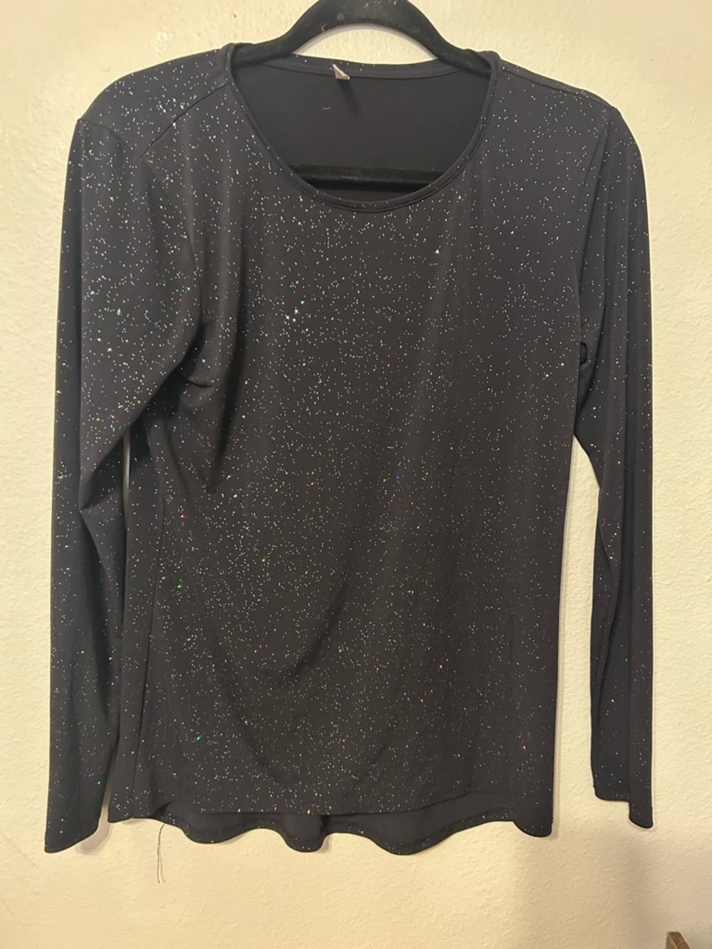 Passport Black Long Sleeve Glitter Womens shirt size Small